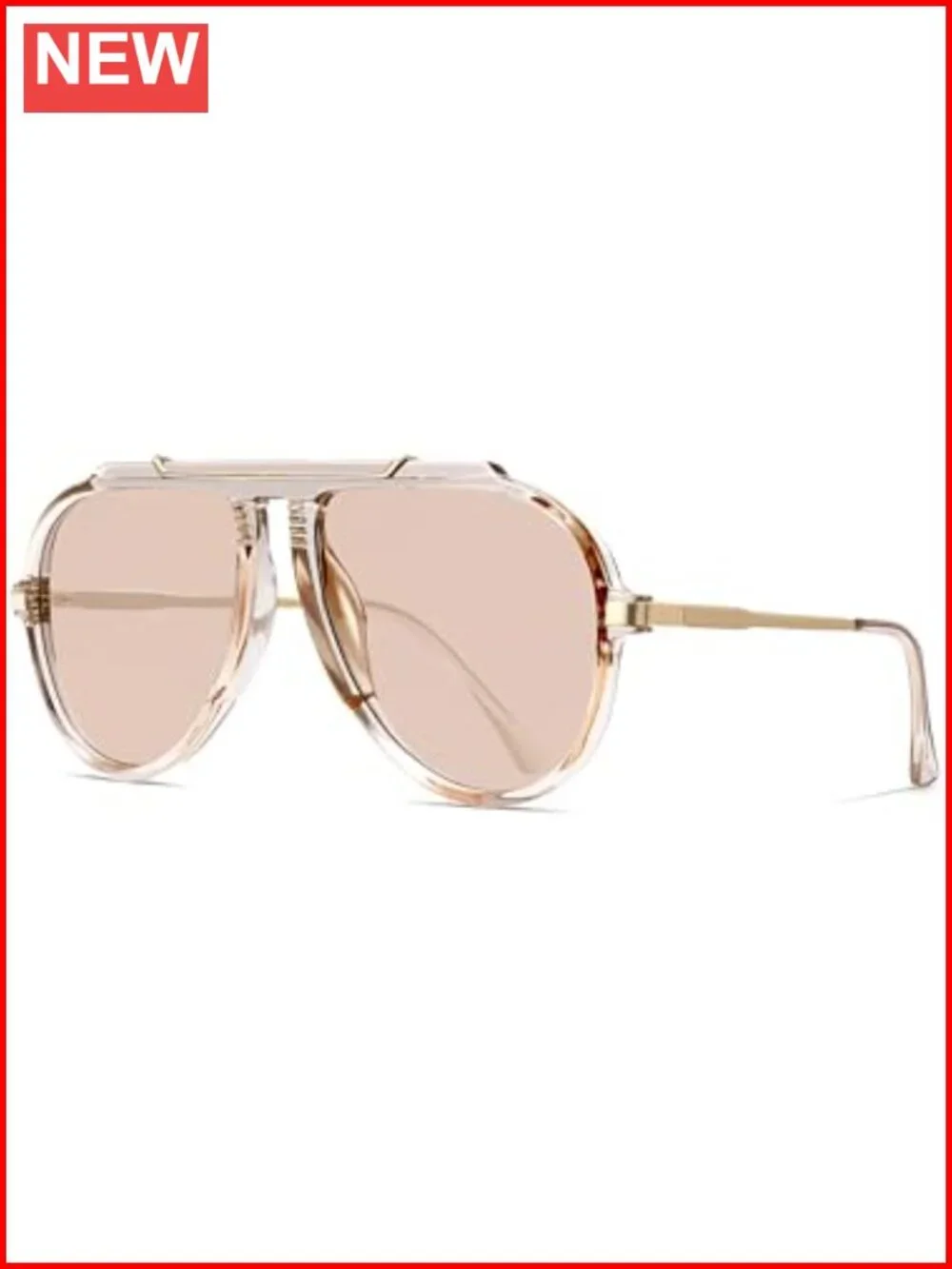 Oversized Aviator Sunglasses Retro 70s Sunnies Gold Big UV400 Protection